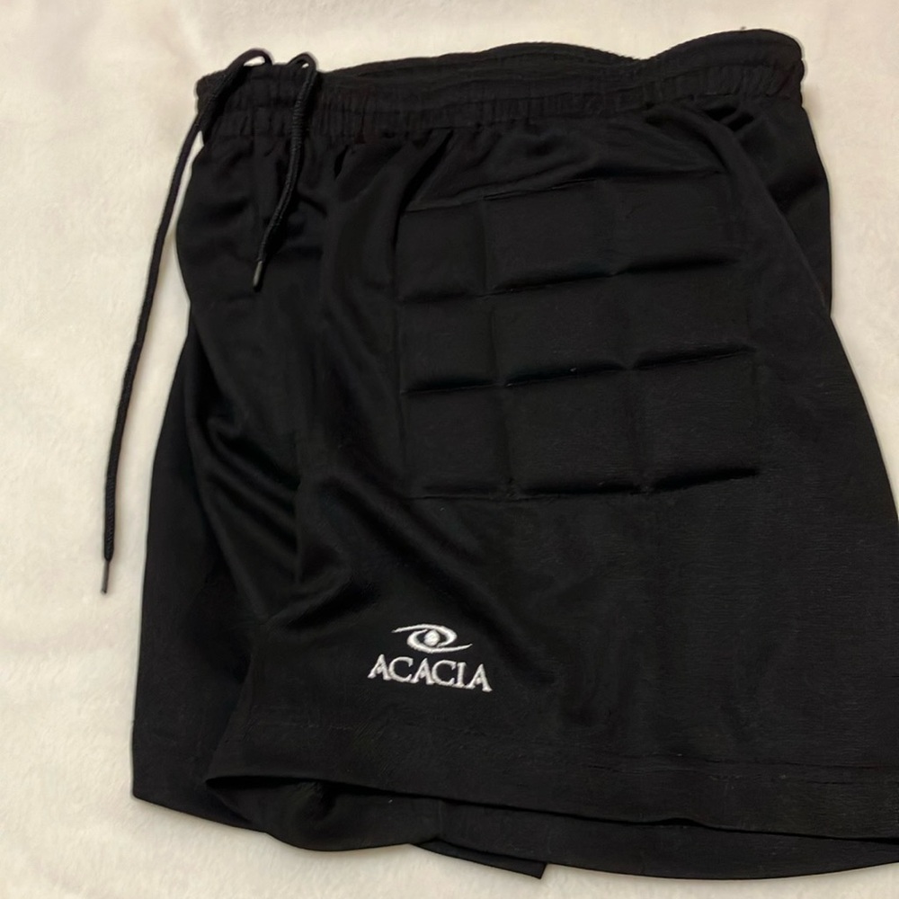 Acacia Black Goalkeeper Padded Shorts, Unisex Size Youth Medium
